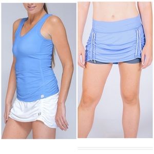 NWOT Yaffa Tennis/Sports Outfit (M) Handle Hider Tank and Cinch Up Skort
